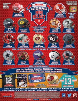 The Adventure Begins  22 Tristar Platinum Auto'd Football Mini Helmet -  The Adventure Begins